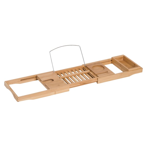 Kylpyammeen tarjotin, bambu, 70-105x21,8x5 cm, luonnonpuu