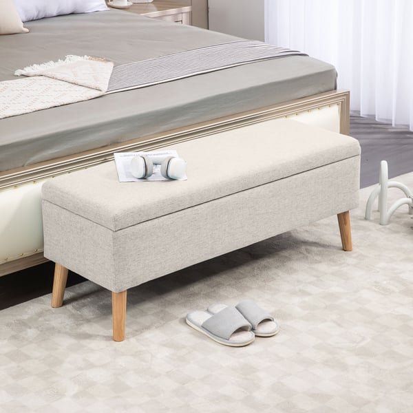 Opbevaringsbænk, 110x39x45 cm, Beige