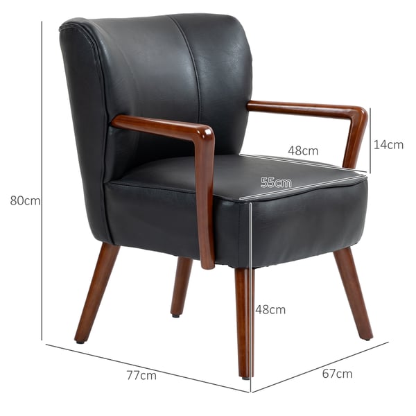 Fåtölj, 67x77x80 cm, Svart