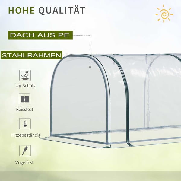 Drivhus, 350x100x80 cm, Transparent Grøn