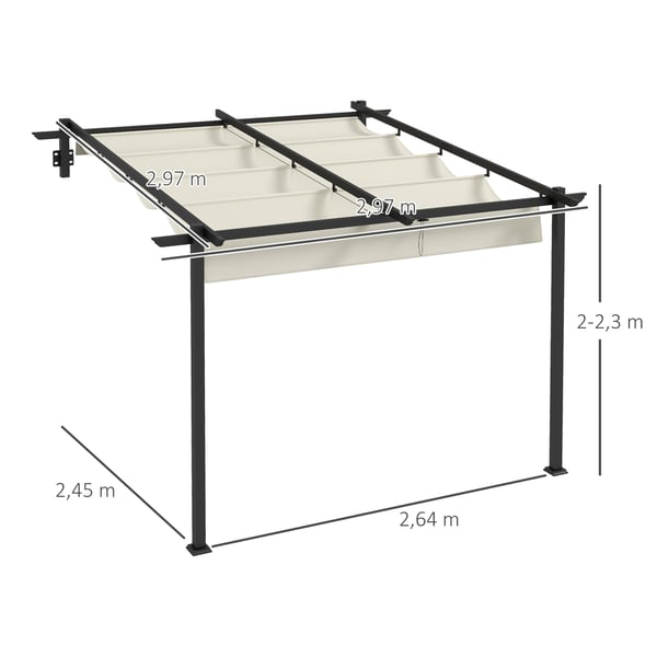 Pergola, 297x297x200 cm, Creme