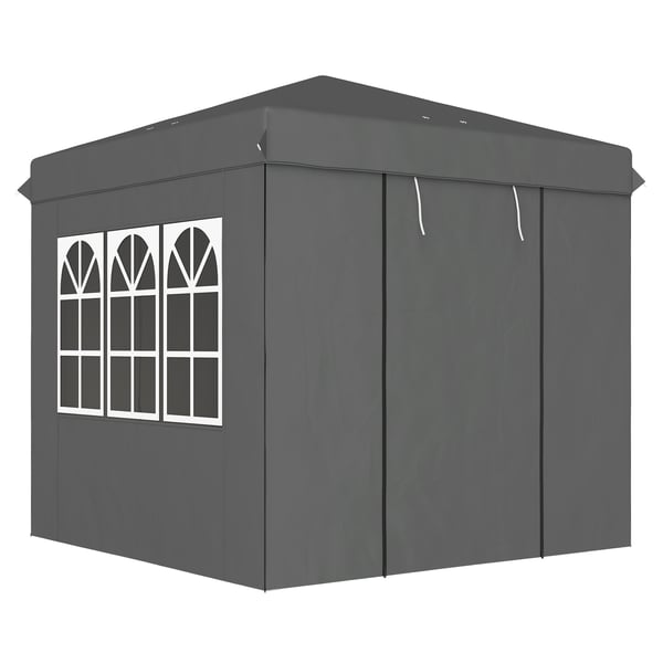 Pop-up-paviljong, 250x250x268 cm, Mörkgrå