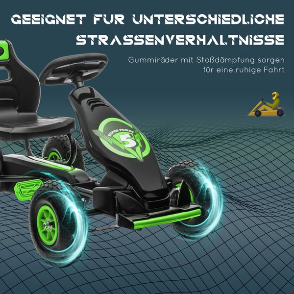Go-Kart, 121x58x61 cm, Grøn-Sort