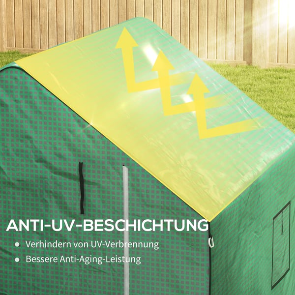 Drivhusovertræk, 140x143x190 cm, Grøn, Vandtæt plast
