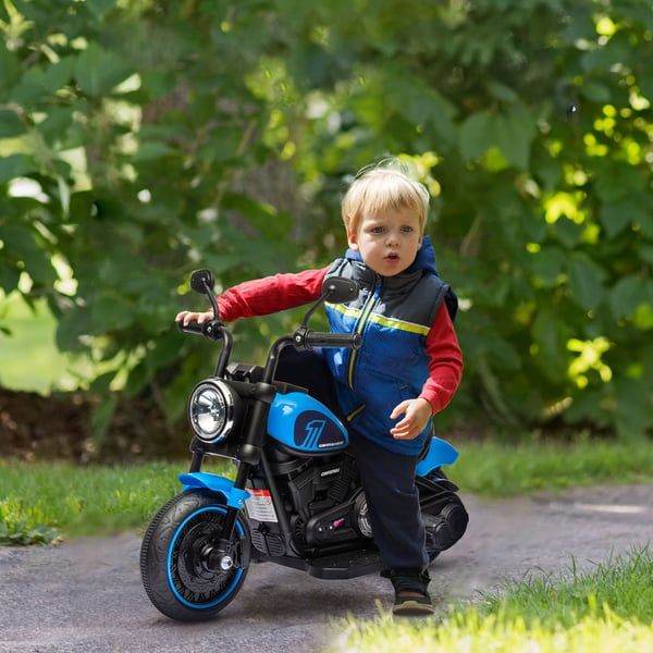 Elektrisk køre-motorcykel, 76x42x57 cm, blå sort