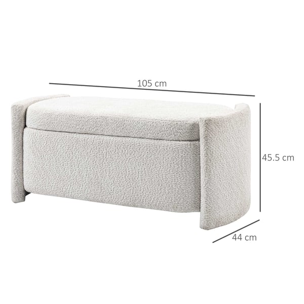Opbevaringsbænk, 105x44x45,5 cm, Creme