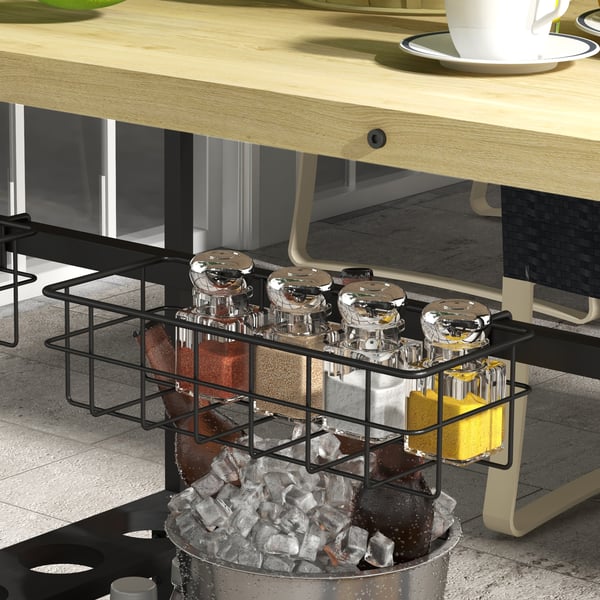 Serveringsvogn, 97,5x65x81 cm, Naturlig Brun Sort