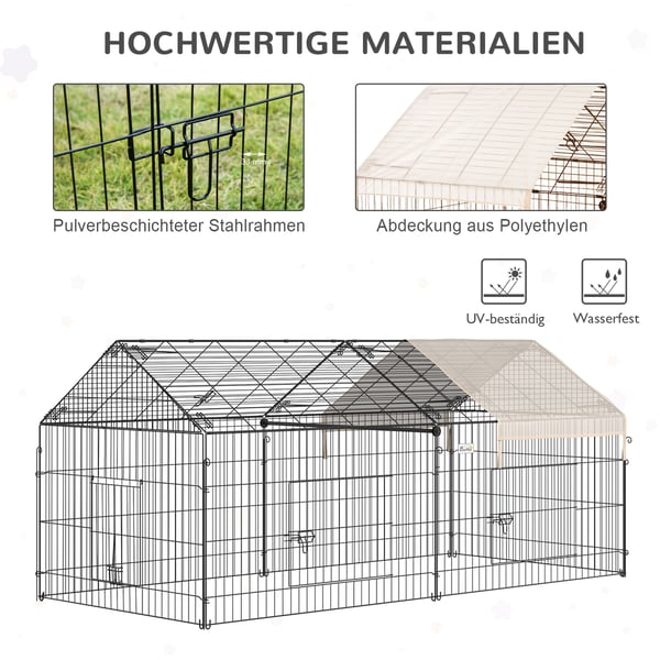 Lille dyrelegegård, 220x103x103 cm, beige sort