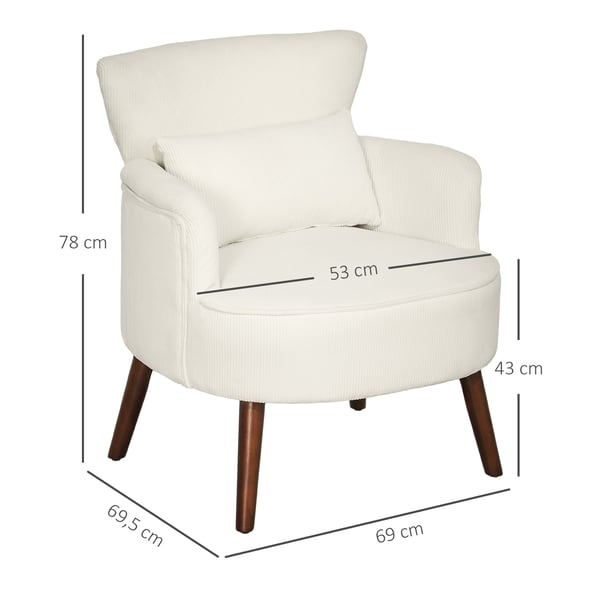 Lænestol, 69x69,5x78 cm, Creme