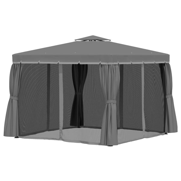 Havepavillon, 296x296x265 cm, Grå