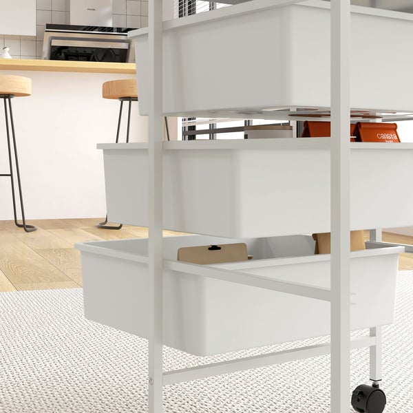 Serveringsvogn, 40,8x33,5x60,5 cm, Hvid