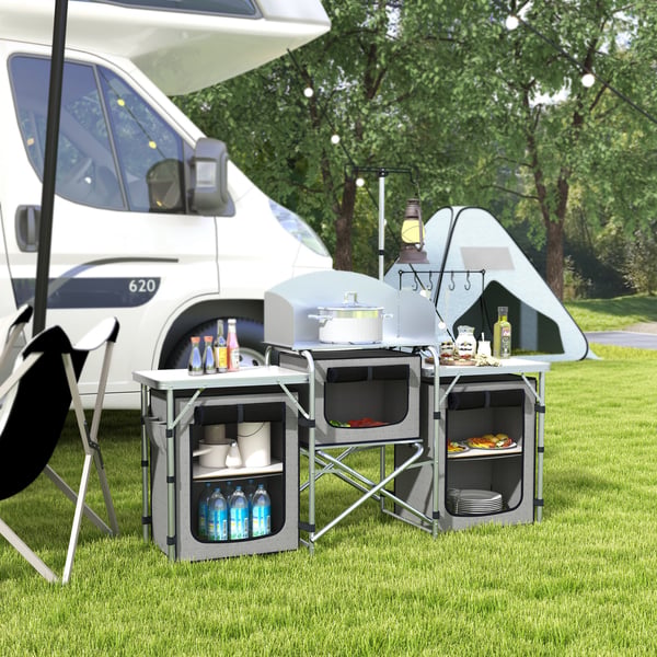 Campingkök, 172x48x119 cm, Grå