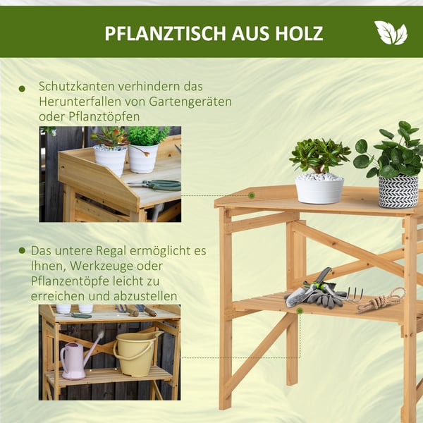 Plantningsbord, 80x40x84 cm, Brun, Træ