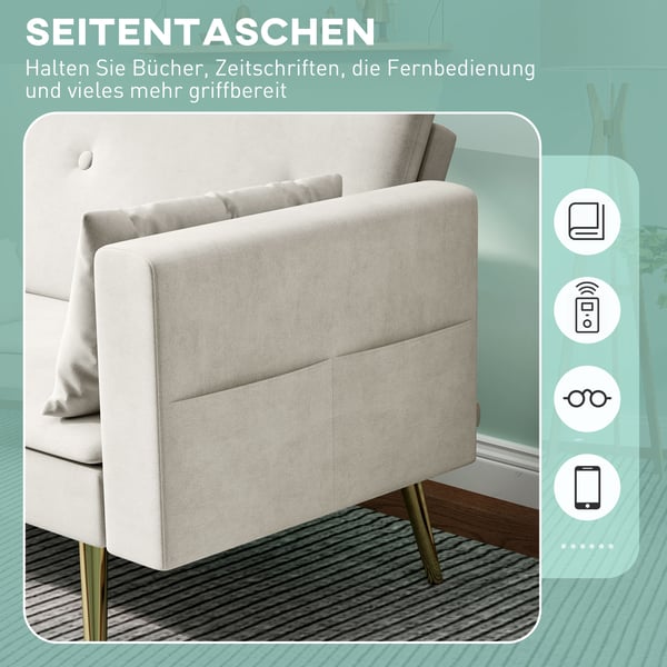 Vuodesohva, 181x73x78,5 cm, beige