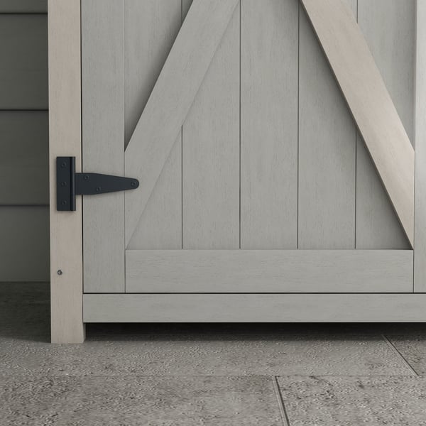 Have Skab, Træ, 110x55x117 cm, Lys Grå