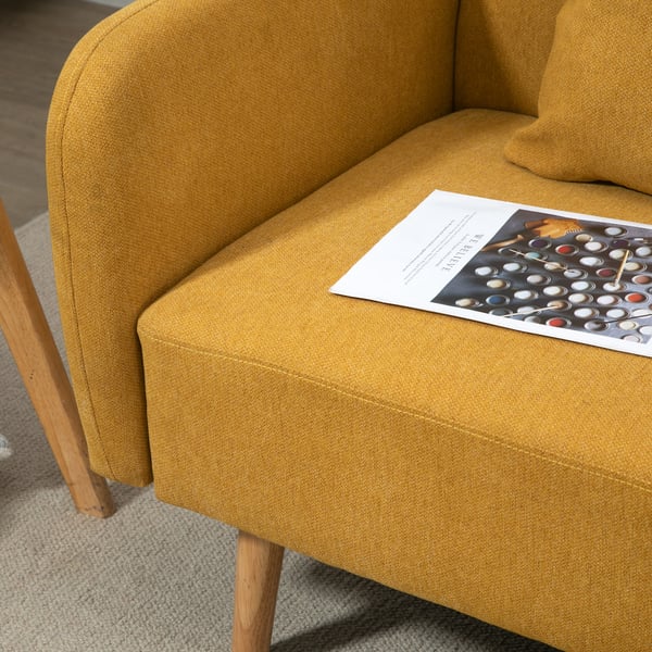 Loveseat-sohva, 130x70x80 cm, keltainen