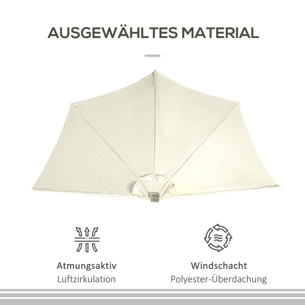Patiosateenvarjo, 270x135x240 cm, beige