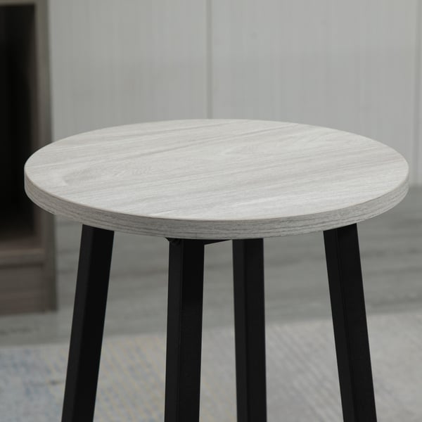 Spisesæt, 2 barborde og 4 barstole, 100x40x90 cm, grå og sort