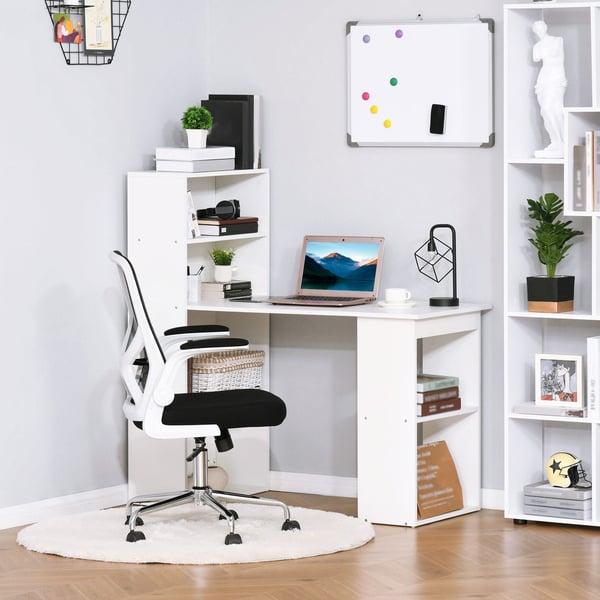 Skrivebord, 120x55x120 cm, Hvid