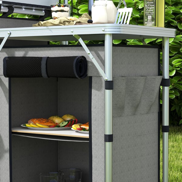 Campingkök, 172x48x119 cm, Grå