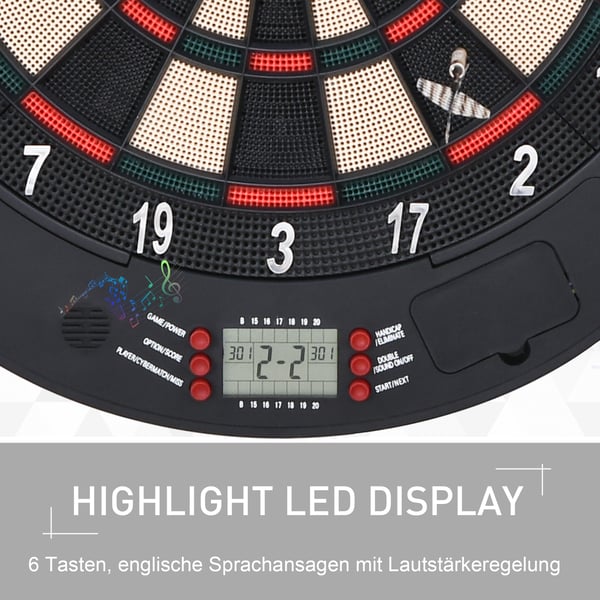Elektronisk dartskive, 50x44x4,4 cm, Sort, Plastik