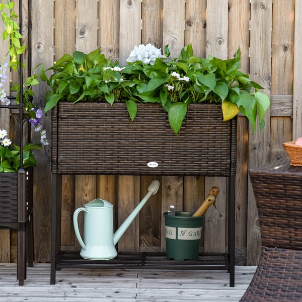 Hævet plantekasse, 70x30x72 cm, Brun