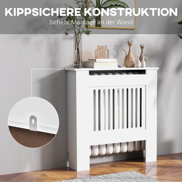 Radiatorafdækning, 79x19x81 cm, Hvid
