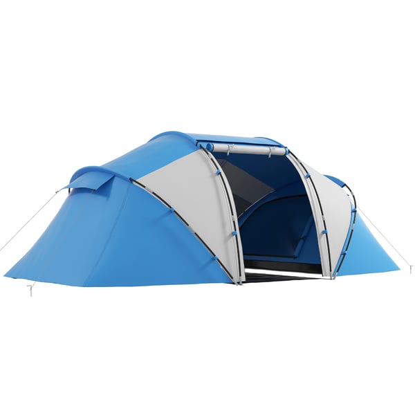 Camping Tält, 430x240x170 cm, Blå, Vattentätt Tyg