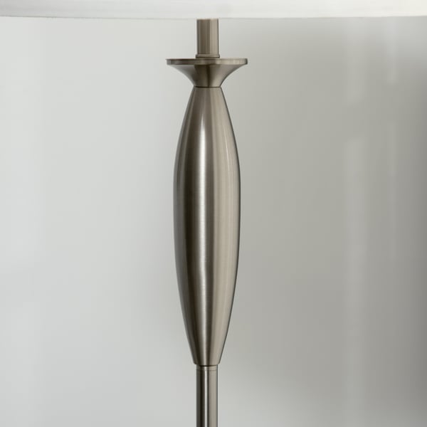 Lampesæt, 3-delt gulvlampe og 2 bordlamper, 38x162 cm, sølv og hvid
