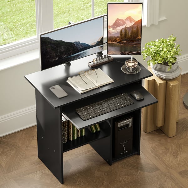 Datorbord, 80x45x75 cm, svart