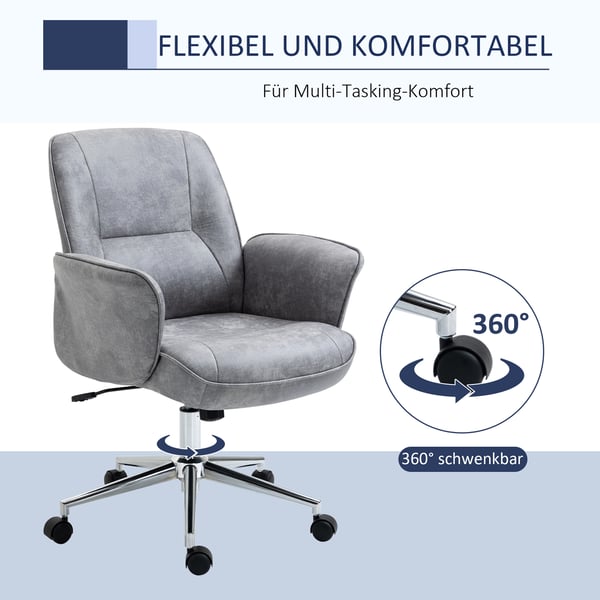 Kontorstol, 67x69x92-102 cm, Lysegrå