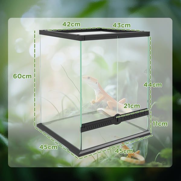Terrarium, 45x45x60 cm, Musta