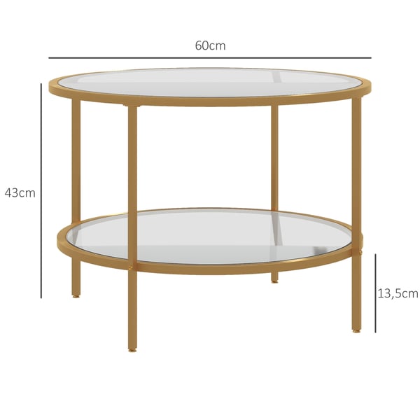 Sidobord, 60 x 43 cm, Guld