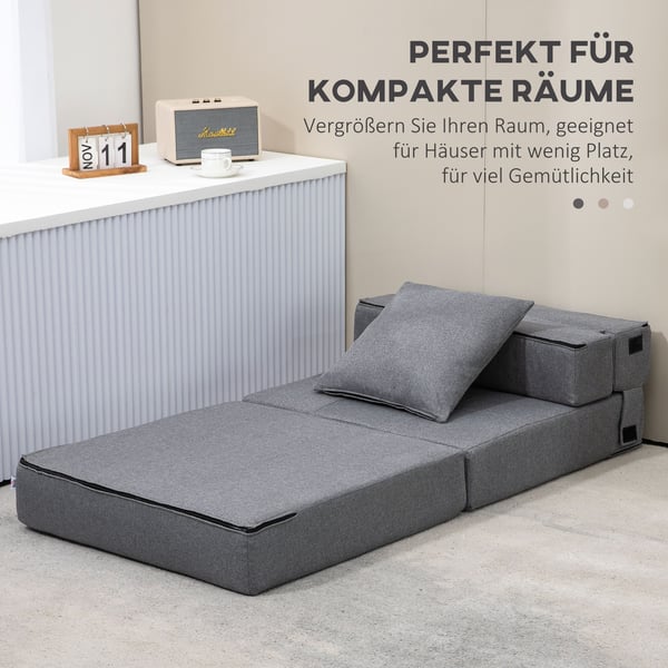 Sammenklappelig sove stol, 70x70x61 cm, mørkegrå