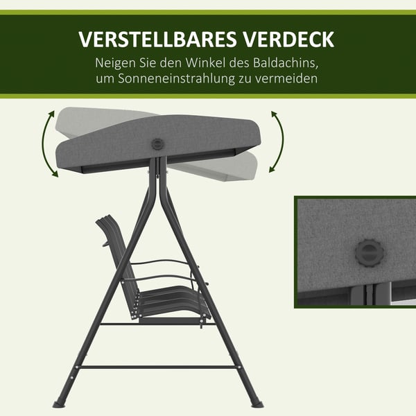 Haveswing, 195x118x170 cm, Mørkegrå