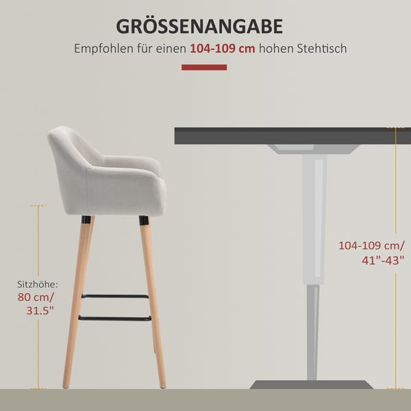Barstol, 55x48x100 cm, Beige