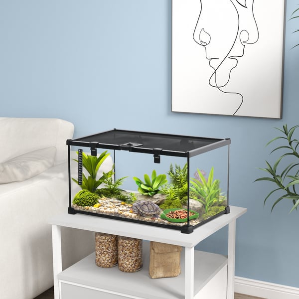 Terrarium, 50x30x25 cm, Sort