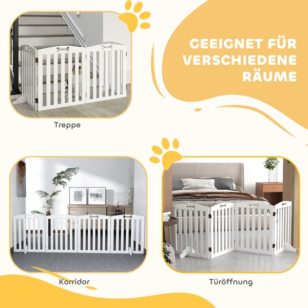 Hundegitter, 207,5x30x61 cm, Hvid