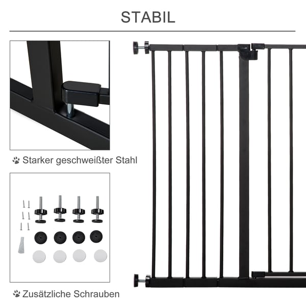 Husdjurgrind, 76-107x76 cm, Svart