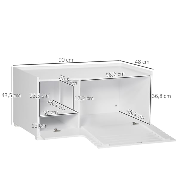 Kattebakke Skab, 90x48x43.5 cm, Hvid