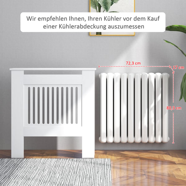 Radiatorafdækning, 79x19x81 cm, Hvid
