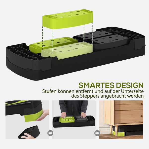 Aerobic Stepper, 80x31x20 cm, Grøn
