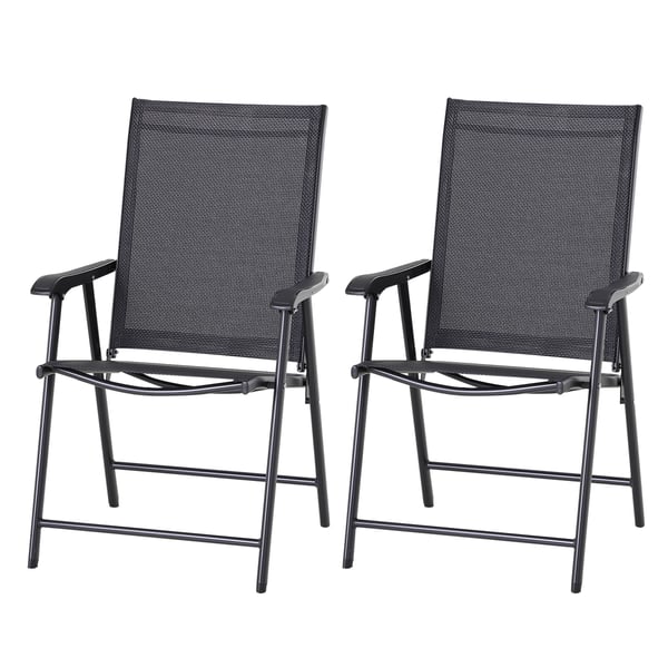 Campingstolsæt, 58x64x94 cm, Sort