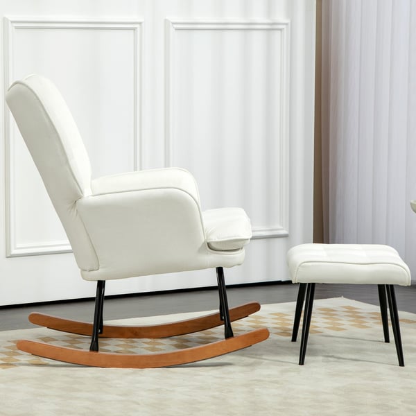 Keinuva tuoli, 64x89x90 cm, kerma valkoinen