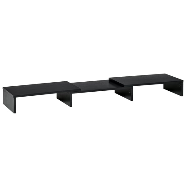 Skærmstand, Justerbar længde og vinkel, 80-117x23,5x10 cm, Sort