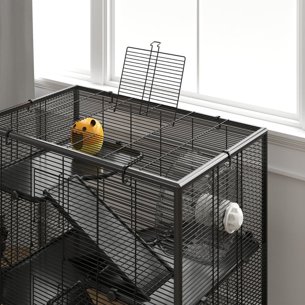 Hamsterin häkki, 78,5x48,5x80 cm, Musta