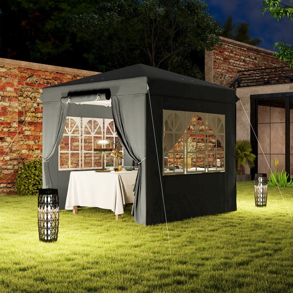 Pop-up Pavillon, 250x250x268 cm, Mørkegrå