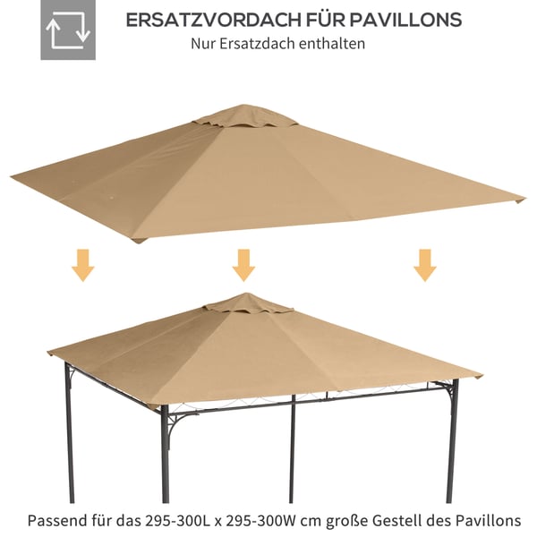 Pavillon tagdække, 298x295 cm, Beige