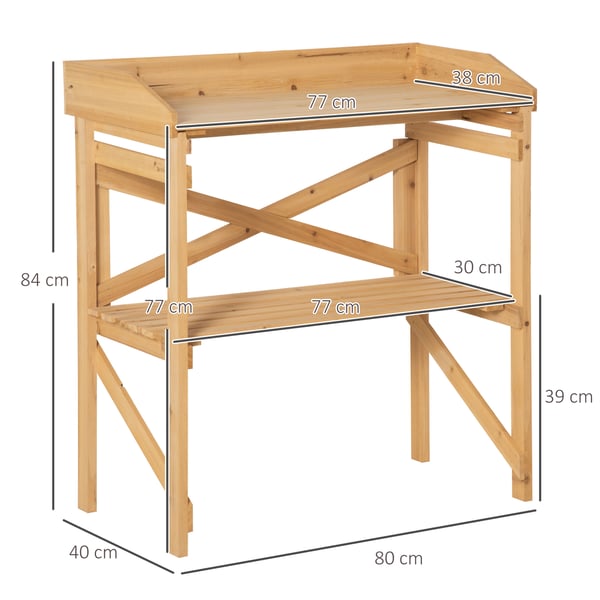 Plantningsbord, 80x40x84 cm, Brun, Træ