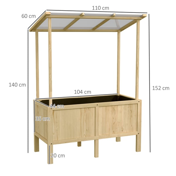 Hævet Bed, 110x60x152 cm, Naturlig